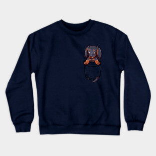 Pocket Cute Dachshund Dog Crewneck Sweatshirt