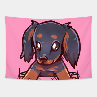 Pocket Cute Dachshund Dog Tapestry