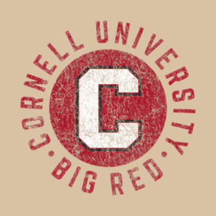 Cornell University Big Red Vintage College Crest Distressed T-Shirt
