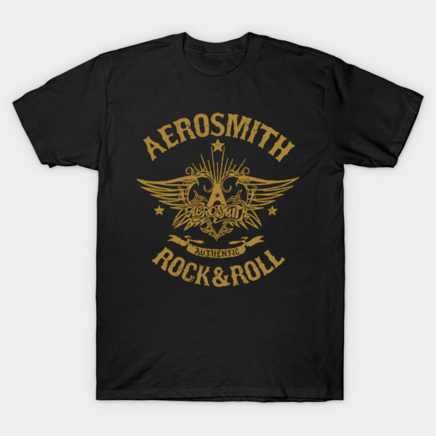 Aerosmith-Rock and Roll Vintage Winged Classic Music T-Shirt by James Bates