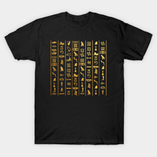 Golden Egyptian Hieroglyphs: Symbols of an Ancient Civilization T-Shirt