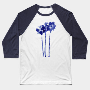 Blue Palm Trees Baseball T-Shirt