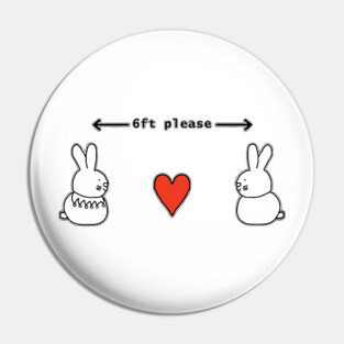 Social Distancing Bunnies at Easter Pin