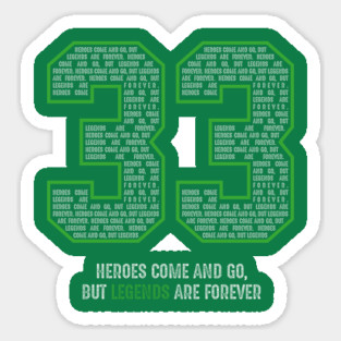 Bird Basketball Larry Legend Boston 33 Sticker