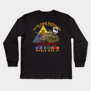 761st Tank Battalion - Black Panthers - w Tank w SSI WWII  EU SVC Kids Long Sleeve T-Shirt