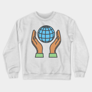 World In The Palm Of Your Hands Environment Icon Crewneck Sweatshirt