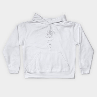 Rose one line art. Kids Hoodie