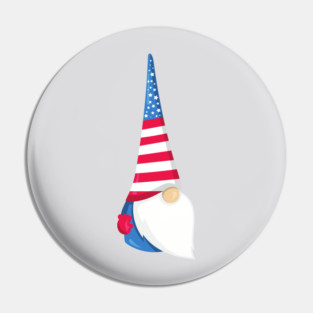 Fourth Of July, Cute Gnome, Independence Day Pin