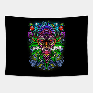Psychedelic Weed Tapestry
