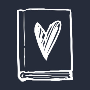 Book and Heart - White T-Shirt