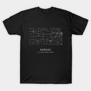 Kansas State Road Map T-Shirt