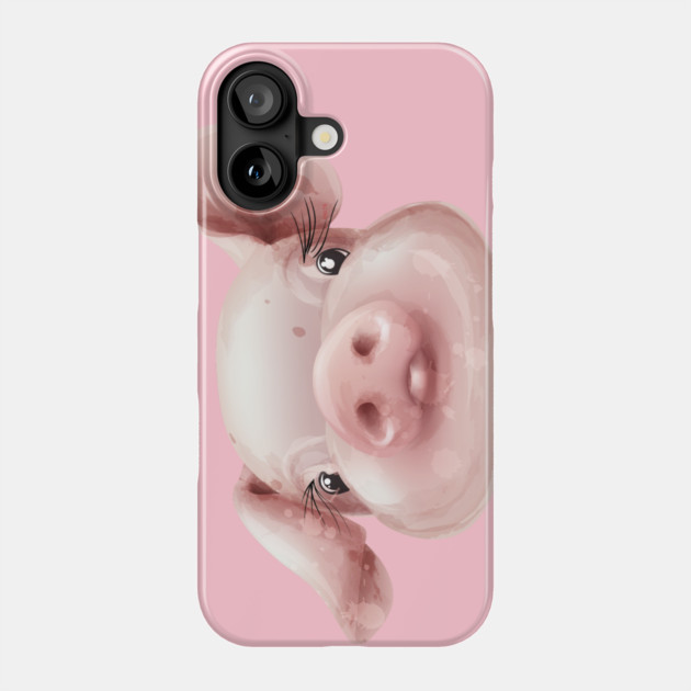 Pink Pig Face Cute Piggie Phone Case by creative