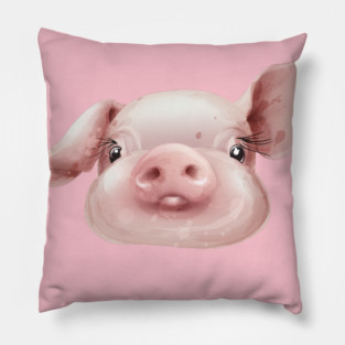 Pink Pig Face Cute Piggie Pillow