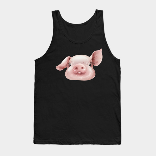 Pink Pig Face Cute Piggie Tank Top by creative