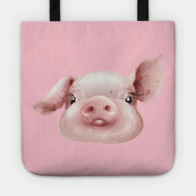 Pink Pig Face Cute Piggie Tote by creative