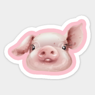 Pink Pig Face Cute Piggie Magnet