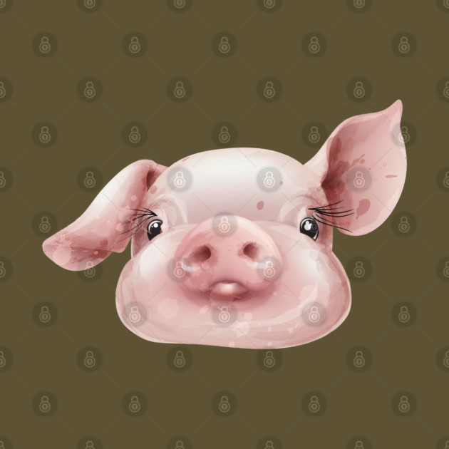 Pink Pig Face Cute Piggie by creative
