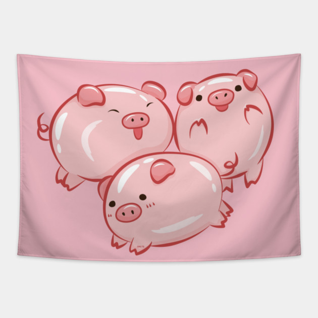 Pig Circle Cute Piglets Design Tapestry by creative