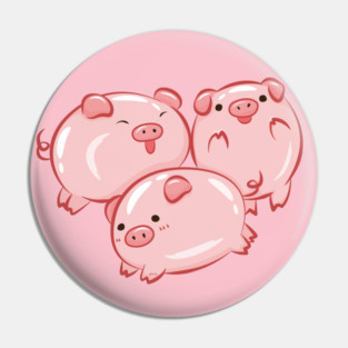 Pig Circle Cute Piglets Design Pin
