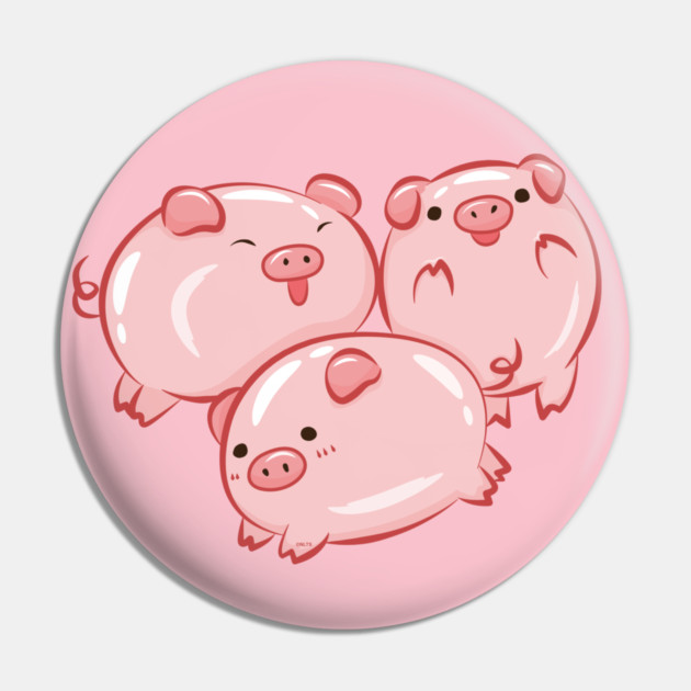 Pig Circle Cute Piglets Design Pin by creative