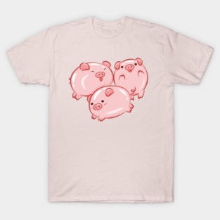 Pig Circle Cute Piglets Design T-Shirt