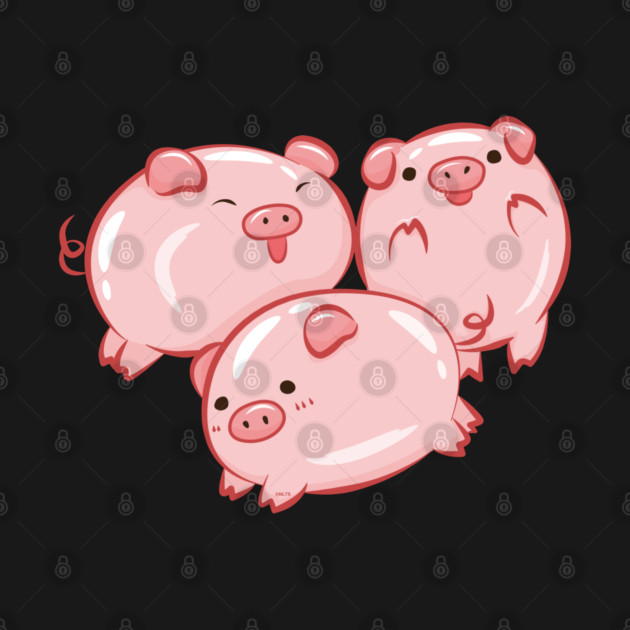 Pig Circle Cute Piglets Design by creative