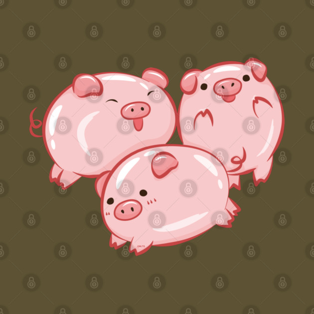 Pig Circle Cute Piglets Design by creative
