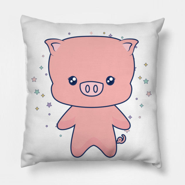 Cute Piggy Kawaii Style Design Pillow by creative