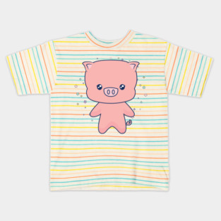 Cute Piggy Kawaii Style Design Kids T-Shirt