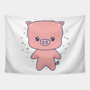 Cute Piggy Kawaii Style Design Tapestry