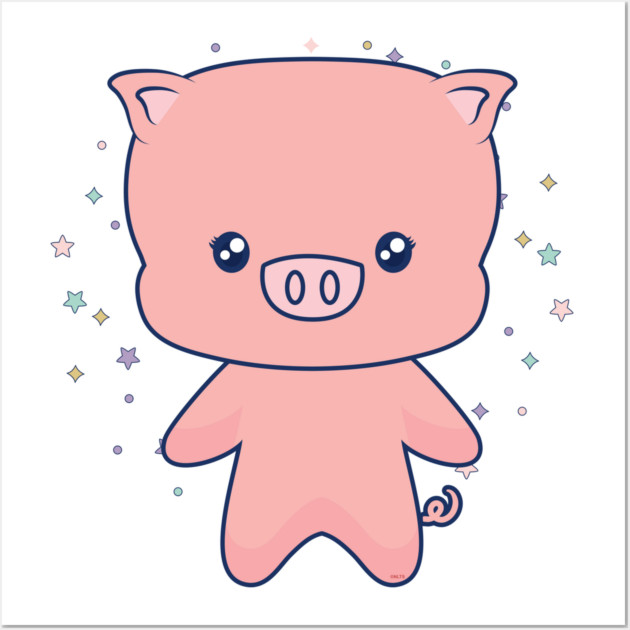 Cute Piggy Kawaii Style Design Wall Art by creative