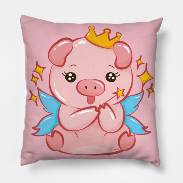 Cute Piggy Fairy Pig Design Pillow by creative