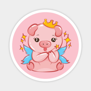 Cute Piggy Fairy Pig Design Magnet