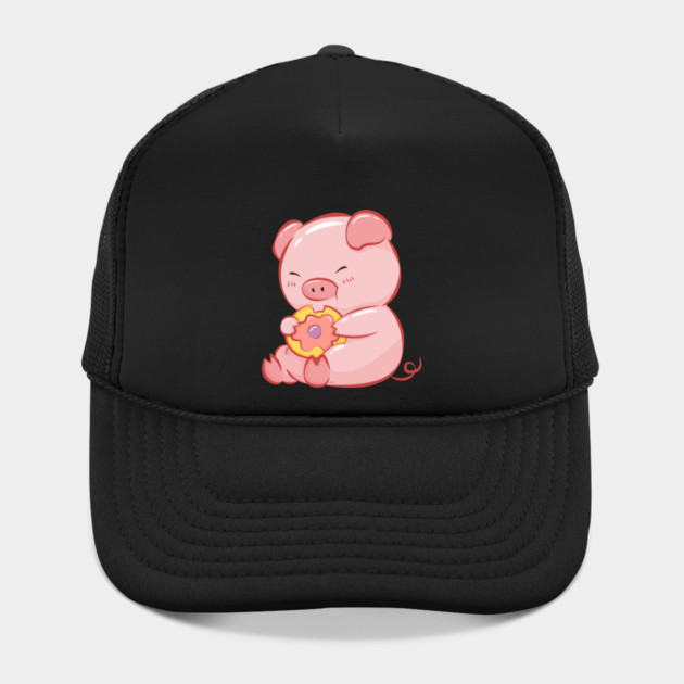 Cute Piggy Eating a Donut by creative