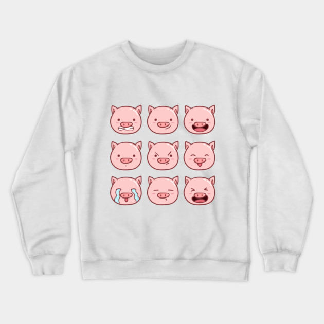 Cute Piggy Emoticons Collection Crewneck Sweatshirt by creative