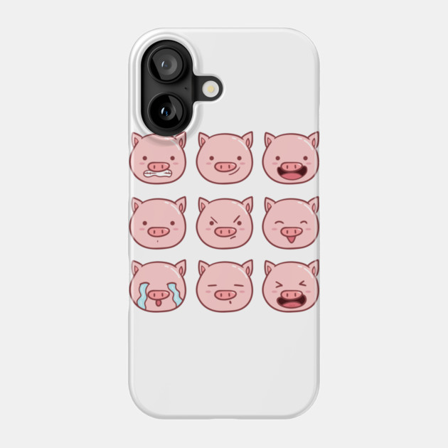 Cute Piggy Emoticons Collection Phone Case by creative