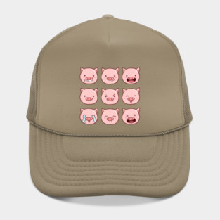 Cute Piggy Emoticons Collection Hat