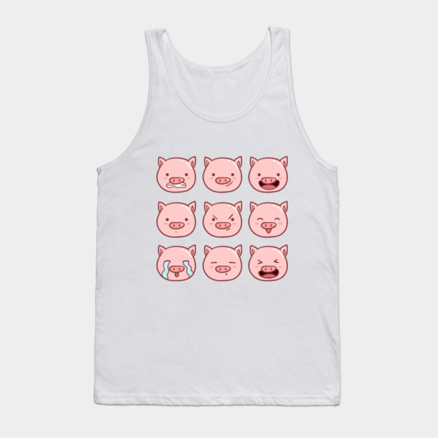 Cute Piggy Emoticons Collection Tank Top by creative
