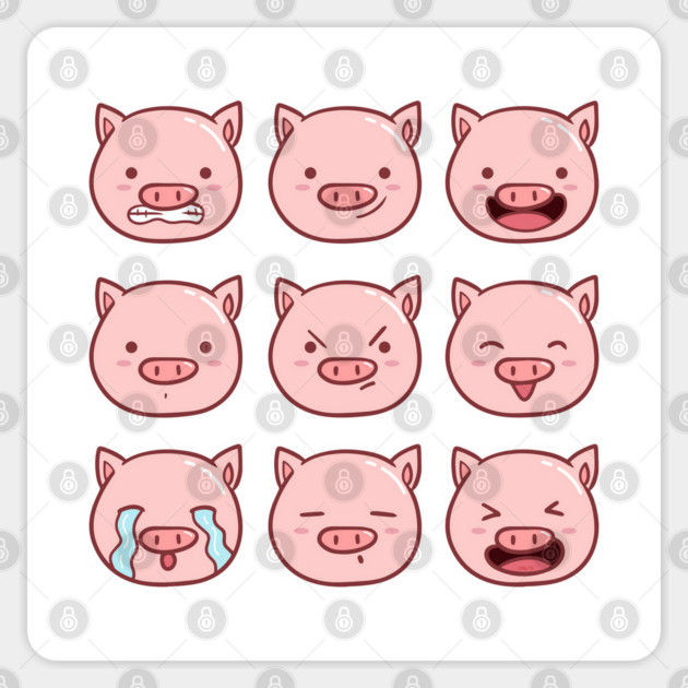 Cute Piggy Emoticons Collection Sticker by creative