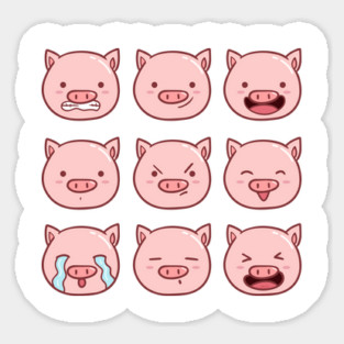 Cute Piggy Emoticons Collection Magnet