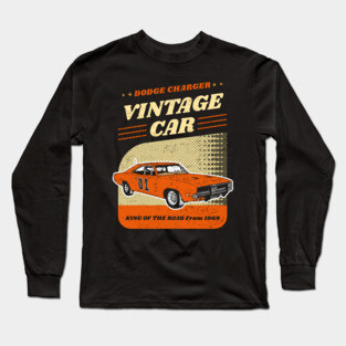 Hazzard Vintage Car General Lee Dodge Charger Long Sleeve T-Shirt
