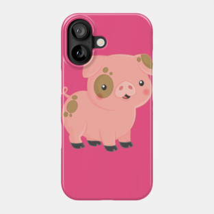 Cute Pink Pig Pinto Design Phone Case