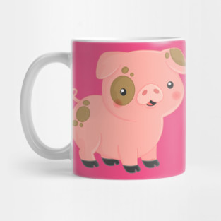 Cute Pink Pig Pinto Design Mug
