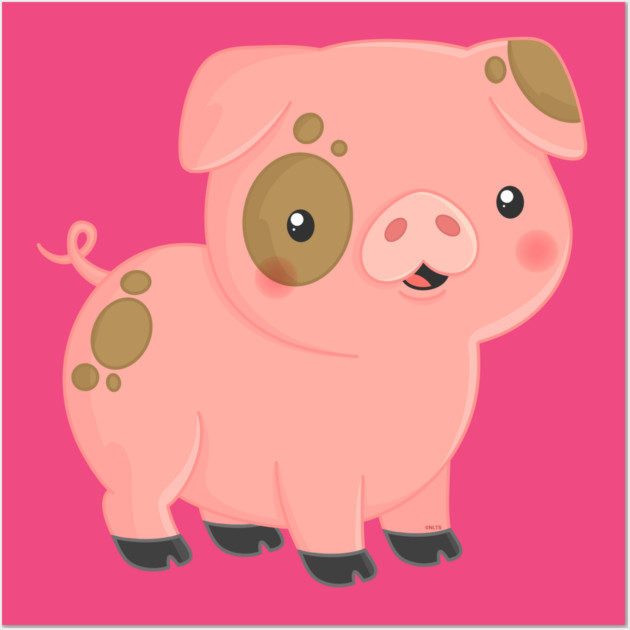 Cute Pink Pig Pinto Design Wall Art by creative
