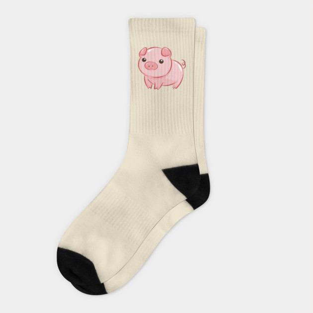 Cute Pink Piggy Design Socks by creative