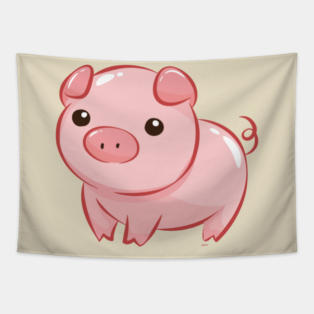 Cute Pink Piggy Design Tapestry by creative