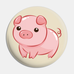 Cute Pink Piggy Design Pin