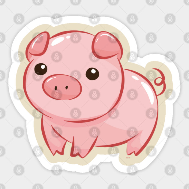 Cute Pink Piggy Design Sticker by creative
