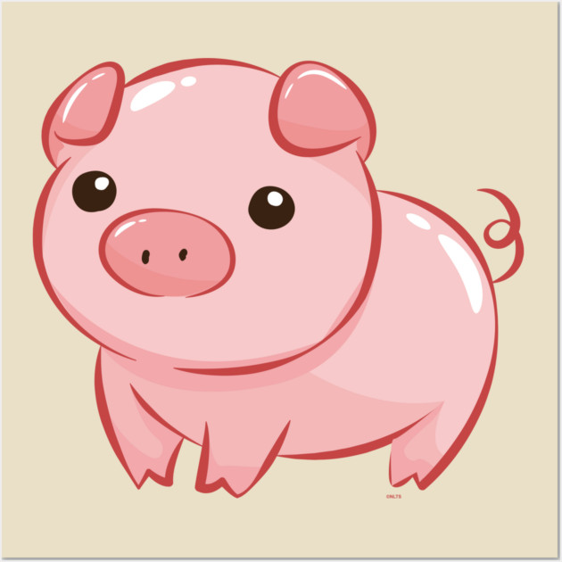 Cute Pink Piggy Design Wall Art by creative