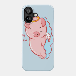 Cute Pink Piggy Angel Sleeping on a Cloud Phone Case